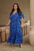 Kihe Floral Pismo Button Down Flutter Maxi Dress Curve